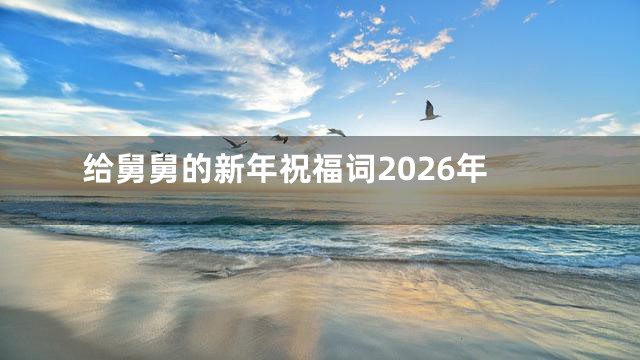 给舅舅的新年祝福词2026年